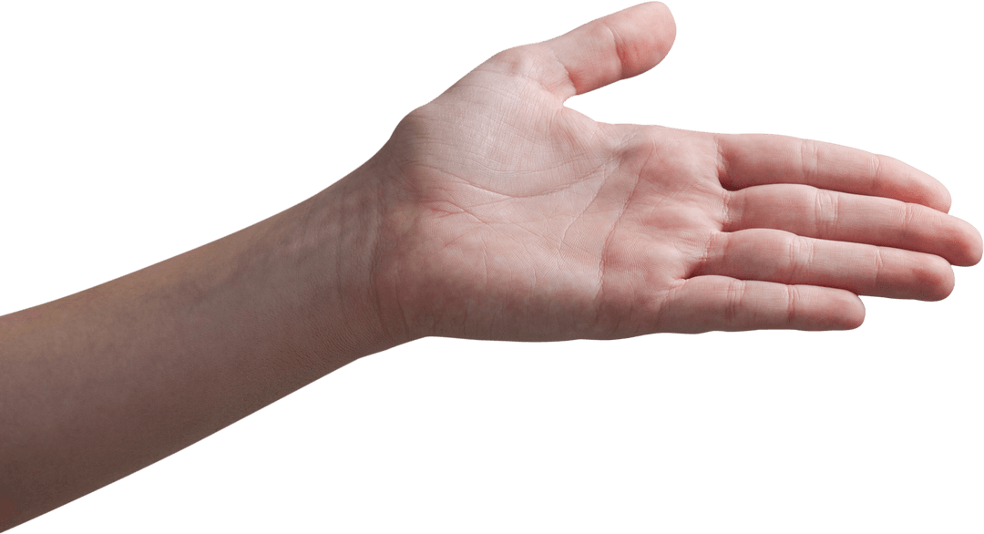 Transparent Open Hand Gesture Isolated on White Background