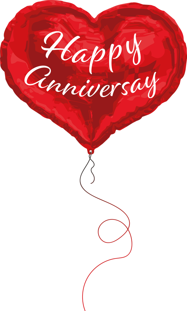 Happy Anniversary Red Heart Balloon on Transparent Background - Download Free Stock Images Pikwizard.com