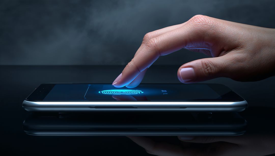 Fingerprint Unlock on Modern Smartphone with Digital Display