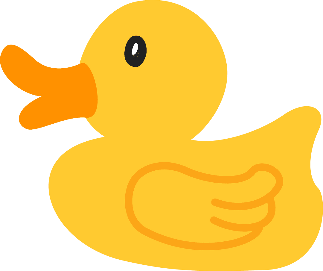 Vibrant Rubber Duck Illustration on Transparent Background