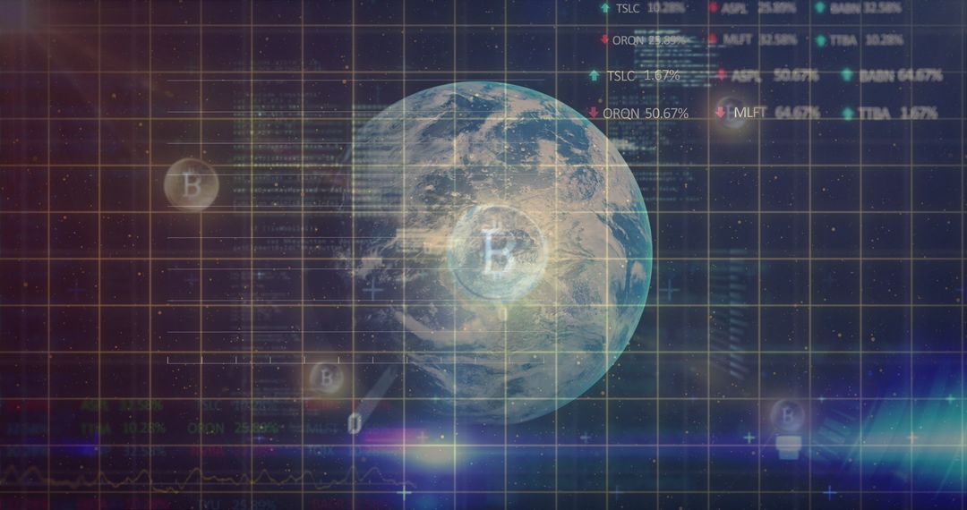 Global Digital Finance and Cryptocurrency Network Concept