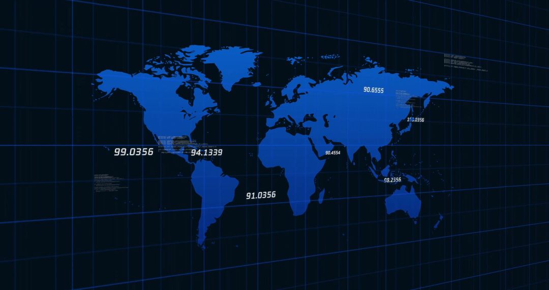 Digital Interface of Data Processing on World Map - Free Images, Stock Photos and Pictures on Pikwizard.com