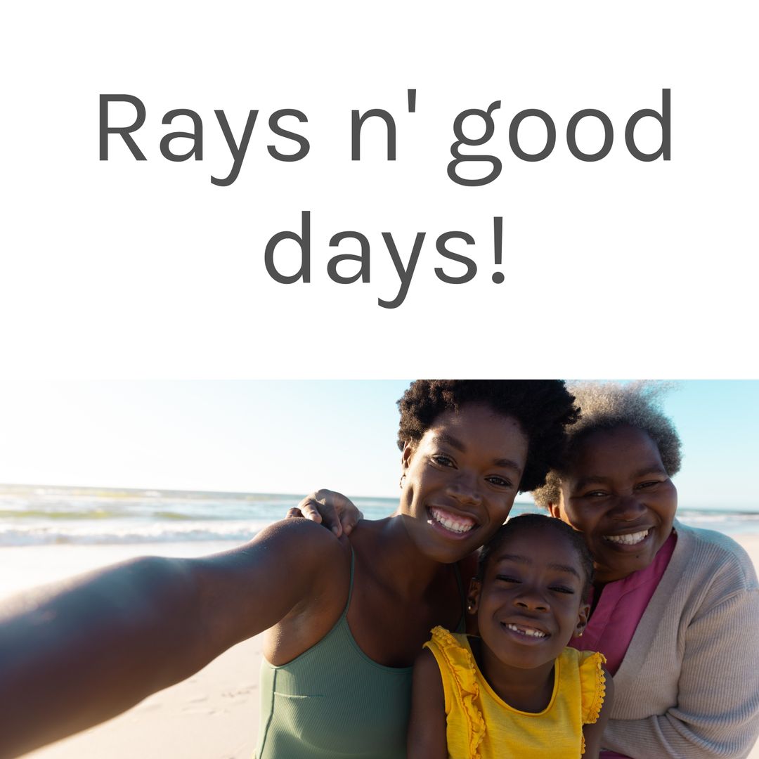 Joyful Family Taking Selfie on Beach Vacation