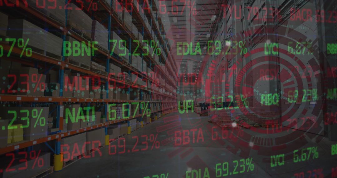 Digital Overlay of Stock Data Over Industrial Warehouse