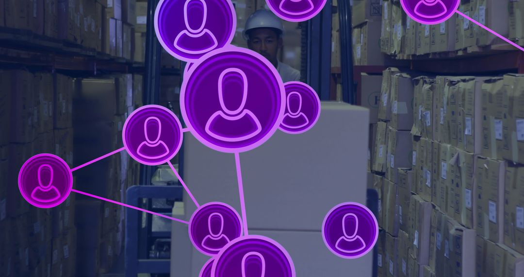 Warehouse Operations Enhanced with Digital Connectivity Icons