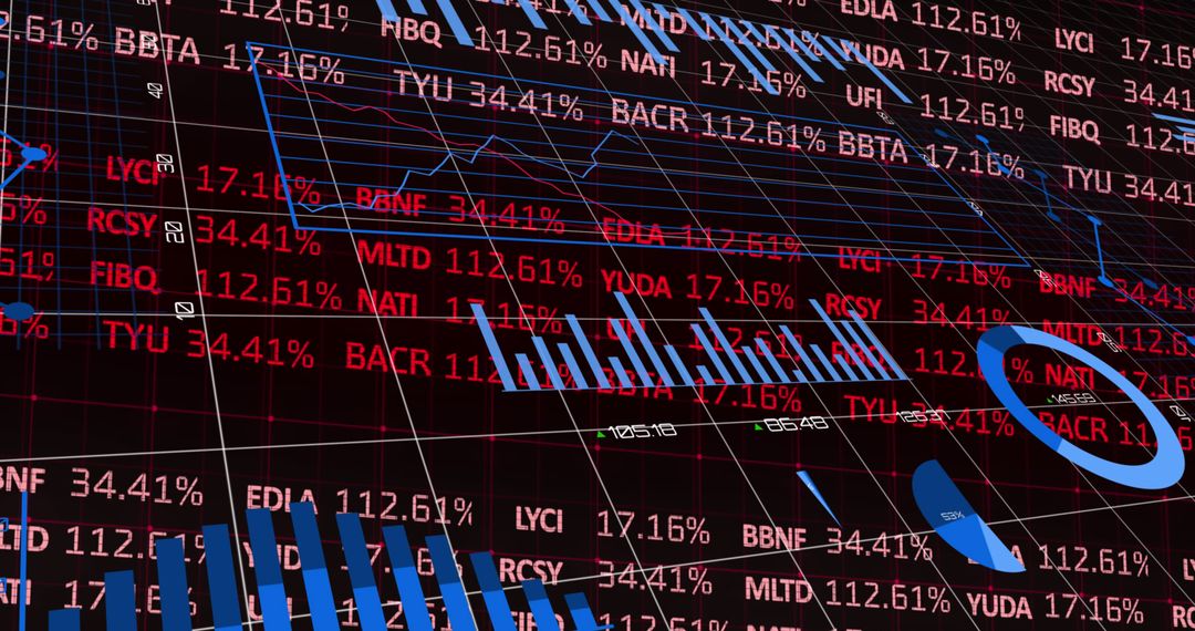 Abstract Stock Market Data with Financial Graphs and Charts