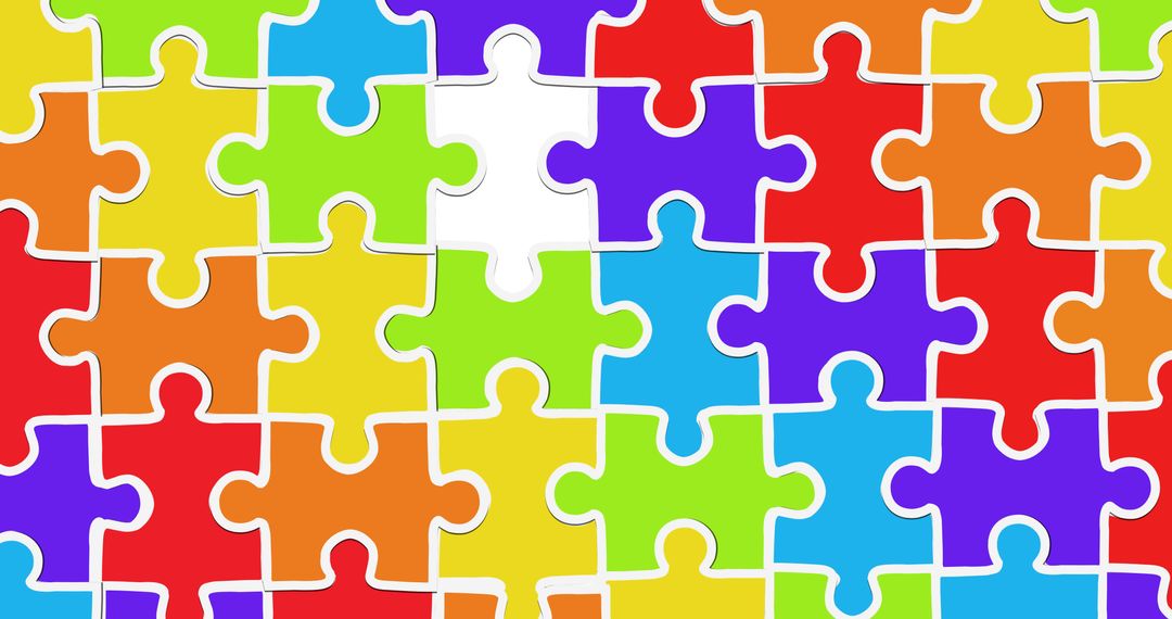 Colorful Interlocking Puzzle Pieces on White Background