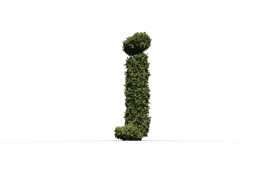 Transparent Grass-Covered Letter J Nature-Inspired Design