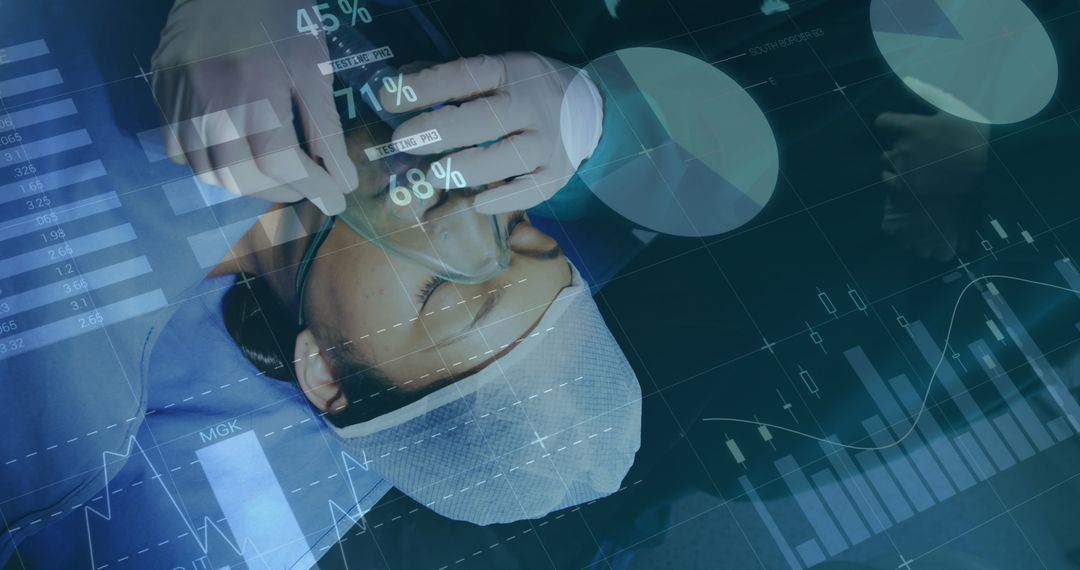 Surgeon with Overlaid Data Projections in Health Tech Concept