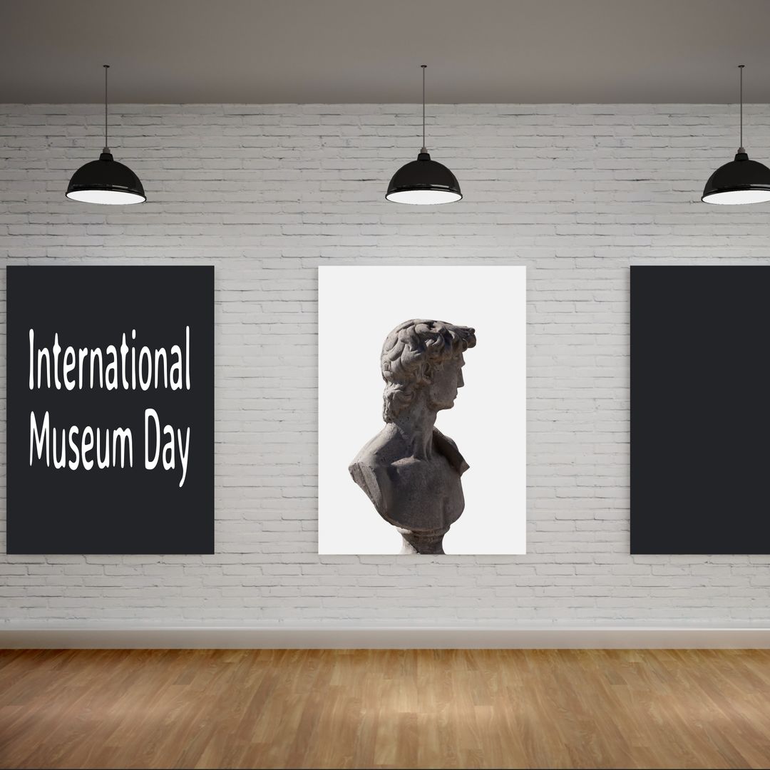 Gallery Display Celebrating International Museum Day with Classical Bust