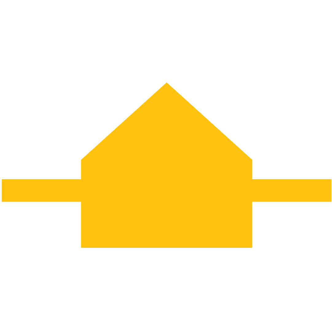 Yellow House Icon with Transparent Background Vector Isolated