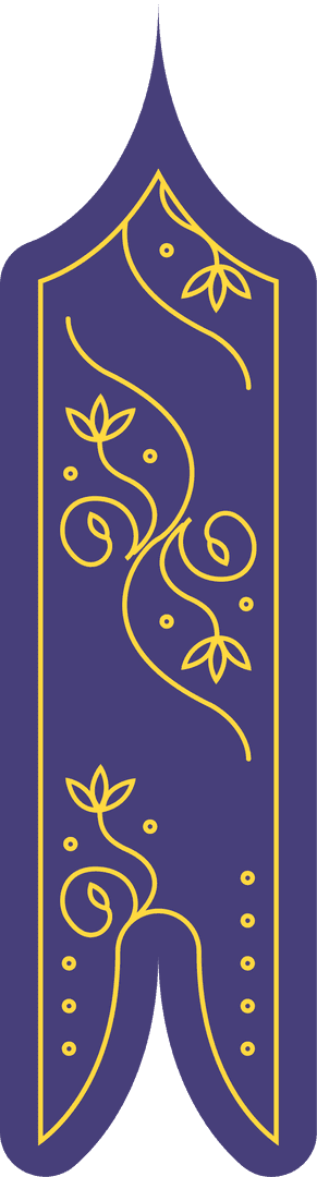 Ornamental Floral Vine Banner with Transparent Background