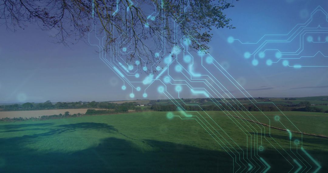 Digital Transformation on Farmland with Circuit Overlay