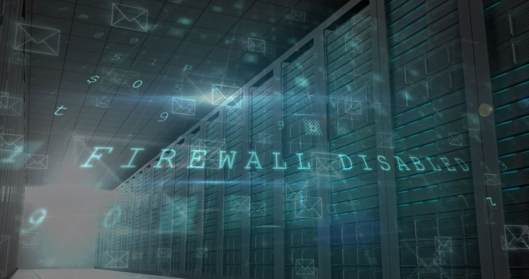 Cyber Attack Warning with Firewall Disabled in Server Room