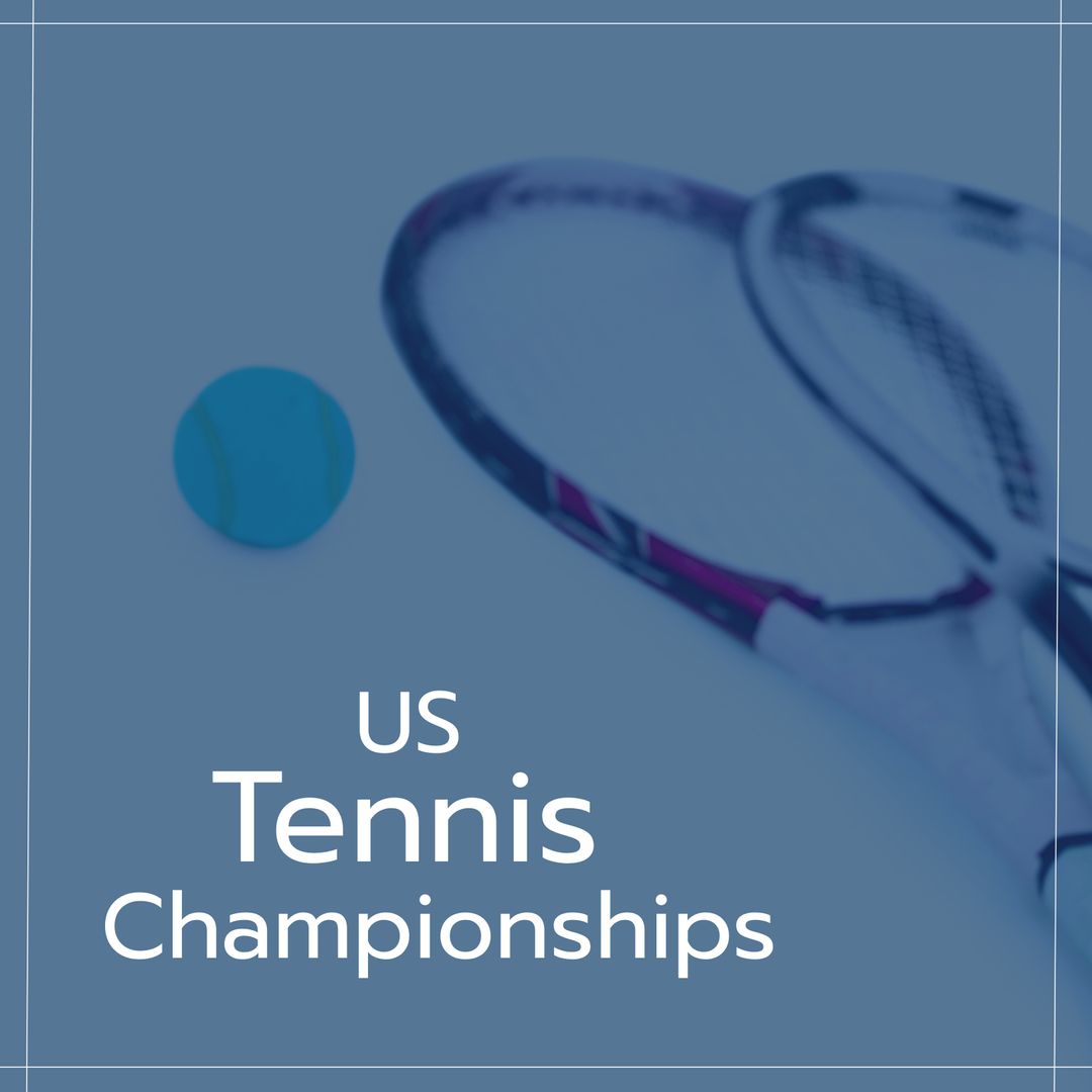 Tennis Rackets and Ball Highlight US Championships Vector Design