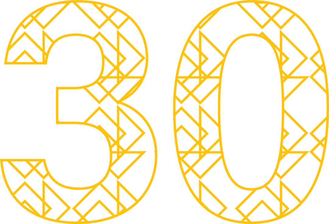 Transparent Yellow Geometric 30 Number Illustration