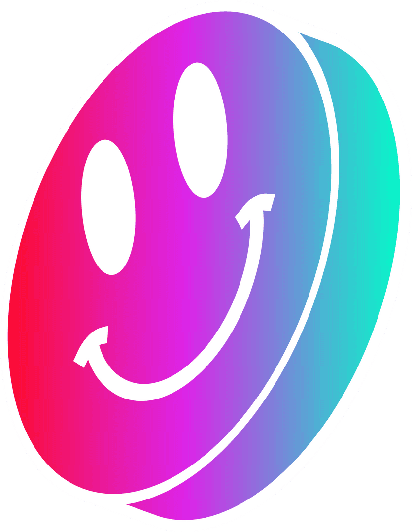 Gradient Smiley Discs with Transparent Background for Digital Design