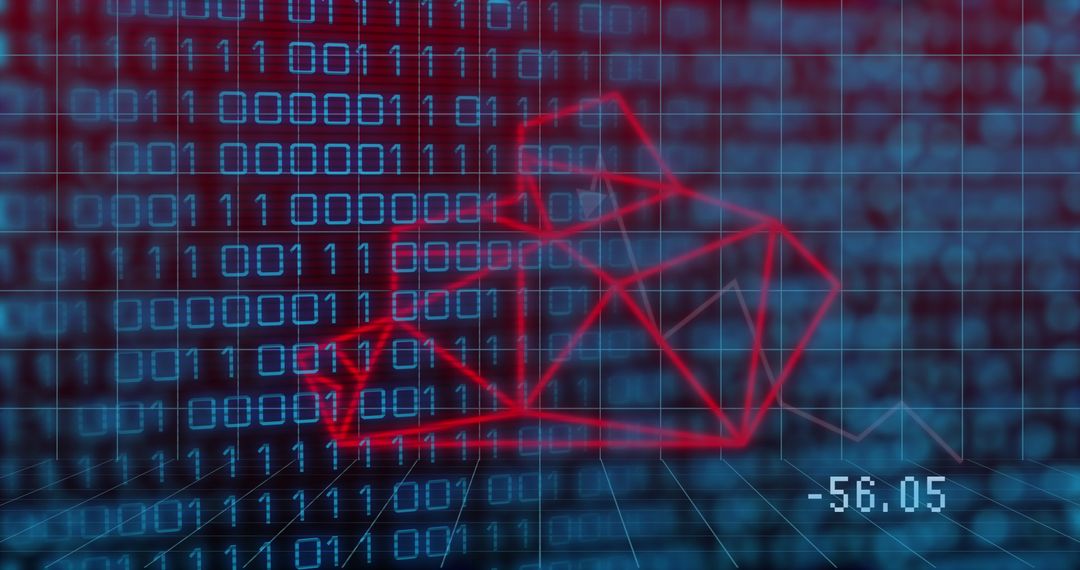 binary code with abstract geometric structure in digital space - Free Images, Stock Photos and Pictures on Pikwizard.com