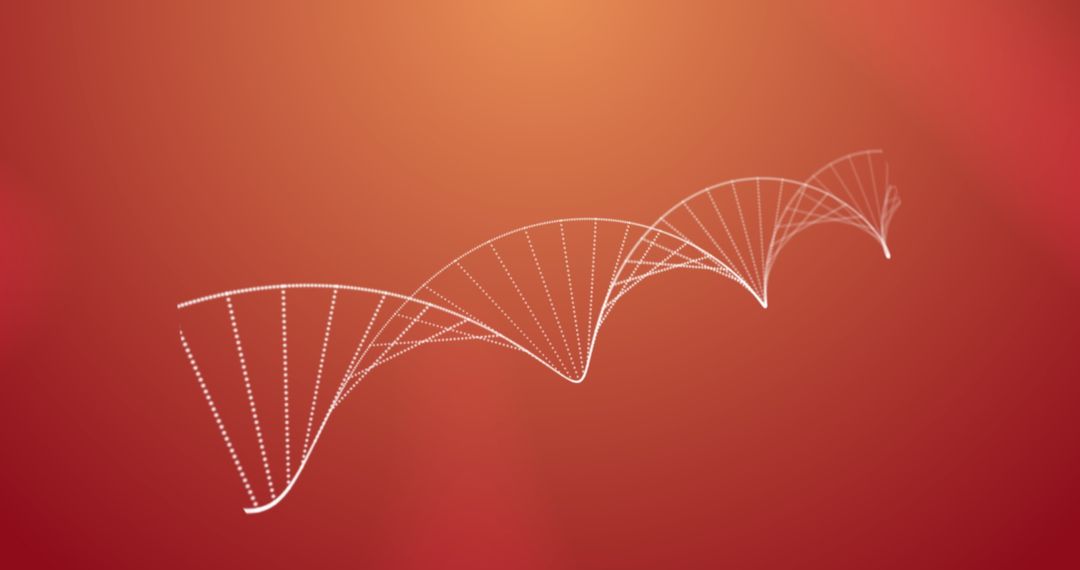Abstract DNA Helix on Gradient Red Background