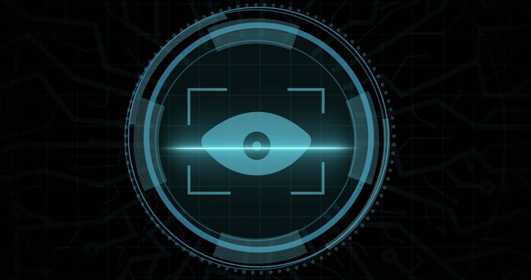 Digital Eye Security Interface Icon with Futuristic Design