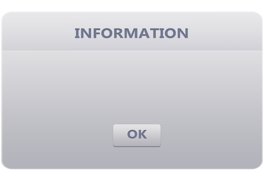 Transparent Information Dialogue Box with OK Button - Download Free Stock Images Pikwizard.com