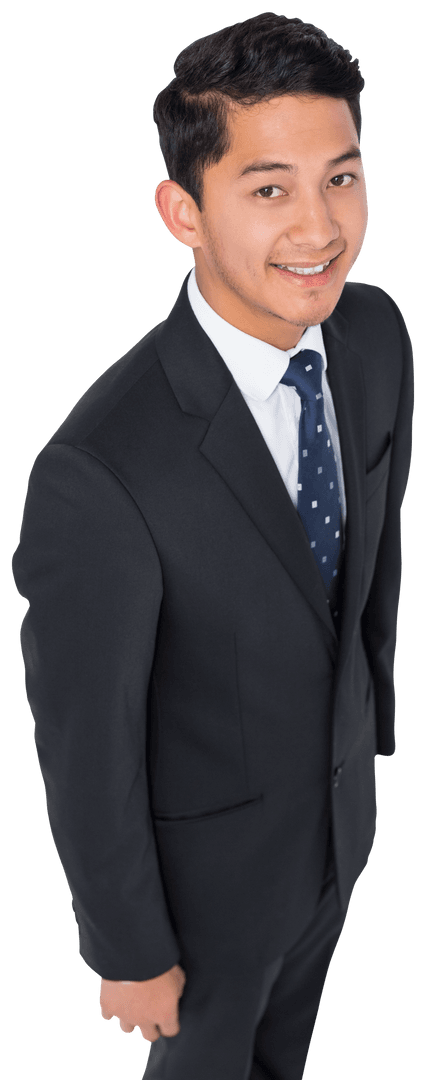 Smiling Businessman Standing Confidently Transparent Background
