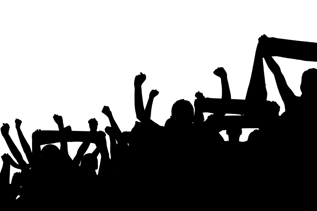 Transparent Silhouette Group of Active People on the Move