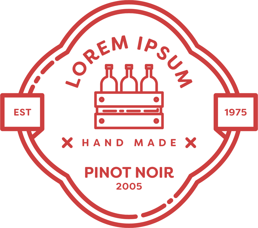 Vintage Transparent Logo with Bottles and Bold Script Text