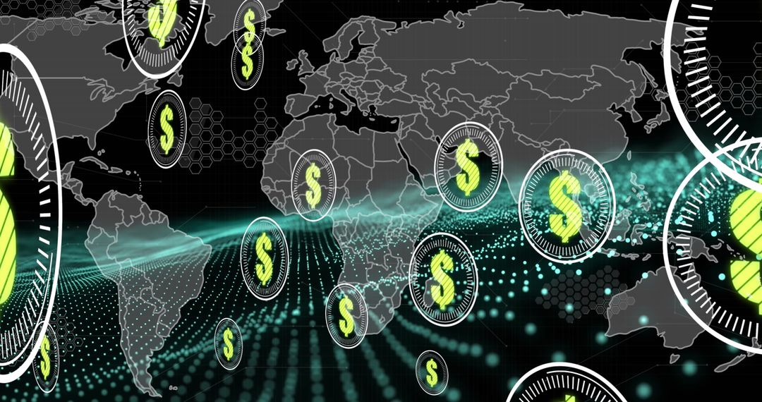 Global Financial Connections with Digital Currency Symbols