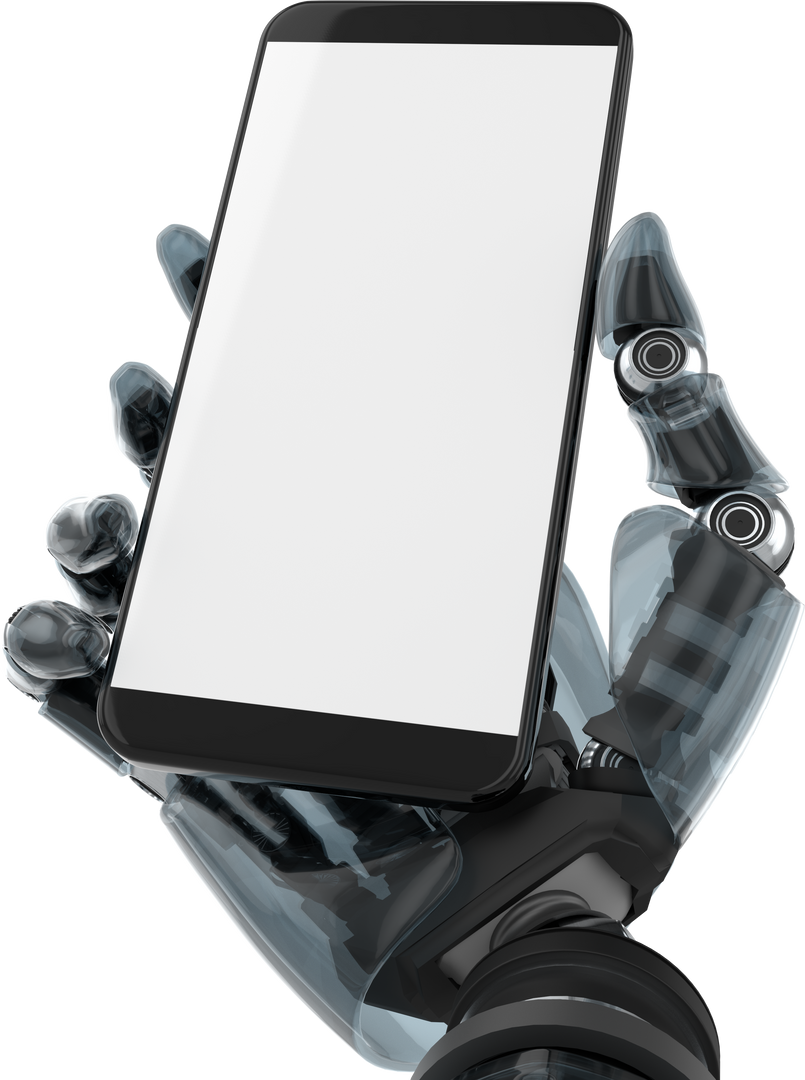 Transparent Robot Hand Holding Smartphone with Blank Screen for Mockup - Download Free Stock Images Pikwizard.com