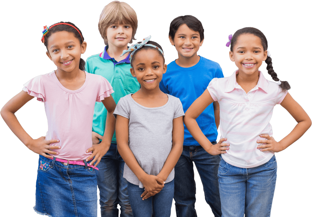 Transparent Multicultural Group of Happy Children Smiling