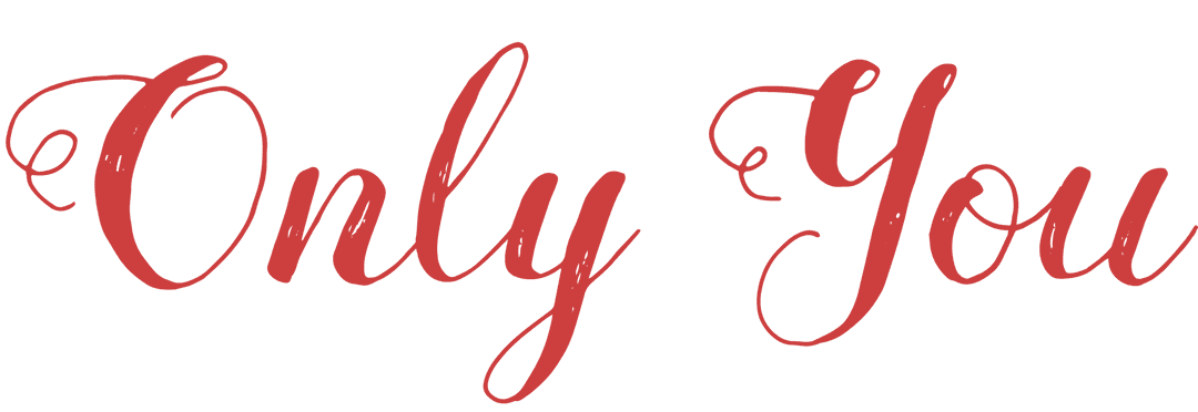 Romantic Valentine Script Text 'Only You' on Transparent Background