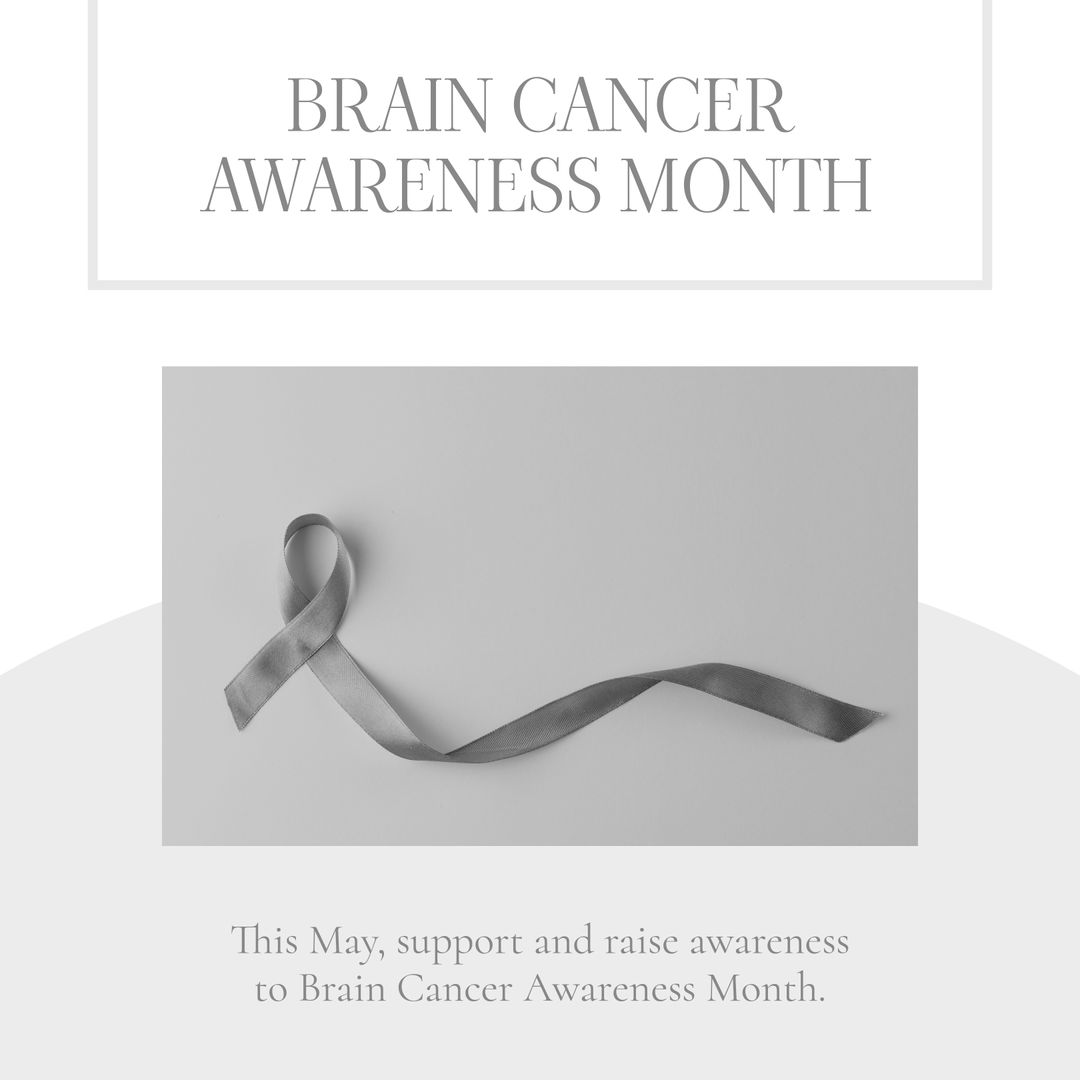 Brain Cancer Awareness Month Ribbon on Gray Background