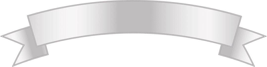 Elegant Silver Ribbon Banner Isolated on Transparent Background