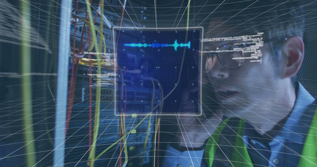 it engineer analyzing server performance with digital interface - Free Images, Stock Photos and Pictures on Pikwizard.com