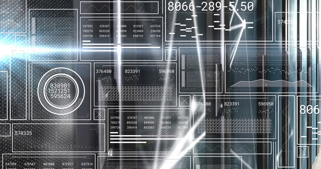 Futuristic Data Interface with Digital Grid Layout
