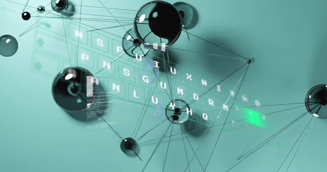 Futuristic Digital Interface with Data Spheres and Networking