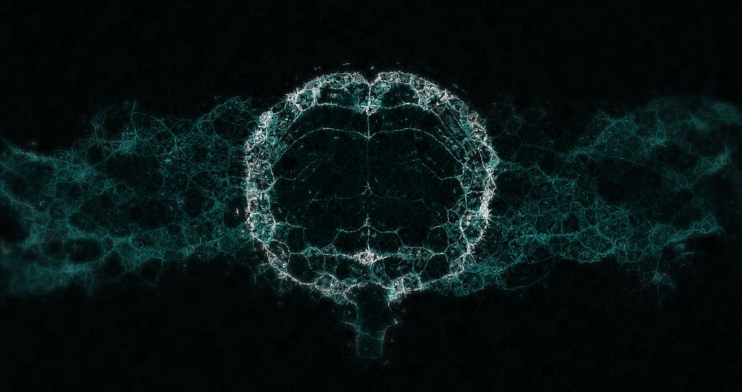 Digital Neural Network Art with Futuristic Brain Visualization