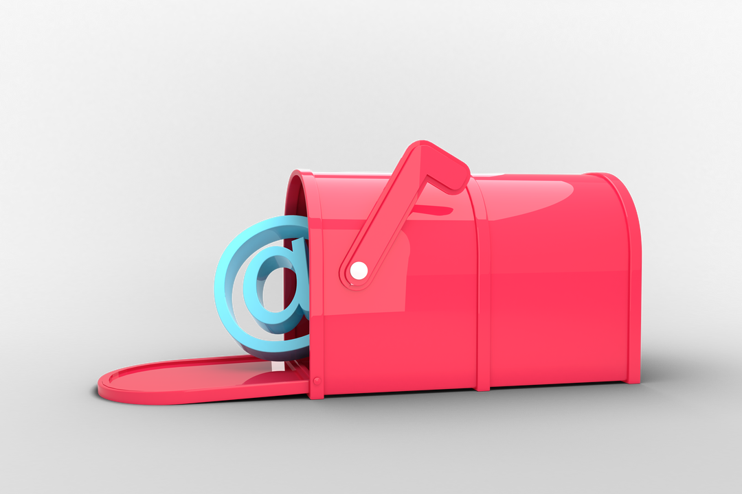 Blue At Symbol in Red Mailbox on Transparent Background - Download Free Stock Images Pikwizard.com