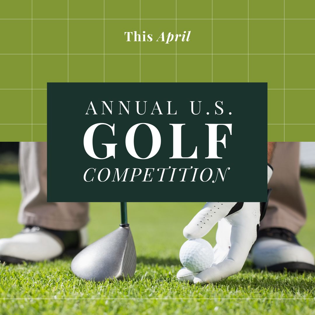 Annual US Golf Competition Promotion with Golfer on Green - Download Free Stock Templates Pikwizard.com