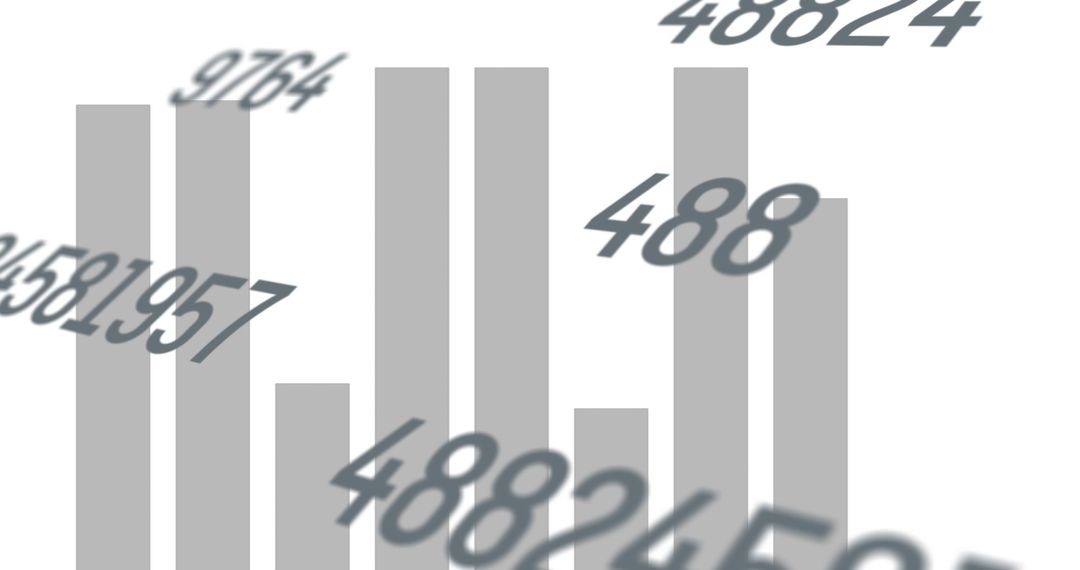 Financial Data Visualization with Digital Numbers and Bar Graphs