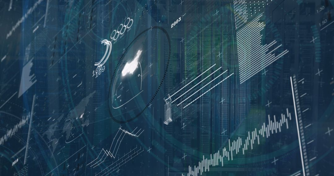 Futuristic Data Analytics Digital Interface Display