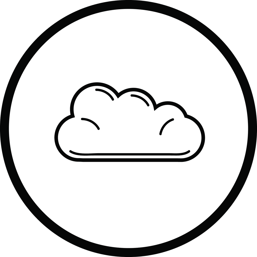 Minimalistic Cloud Icon on Transparent Vector Circle Background