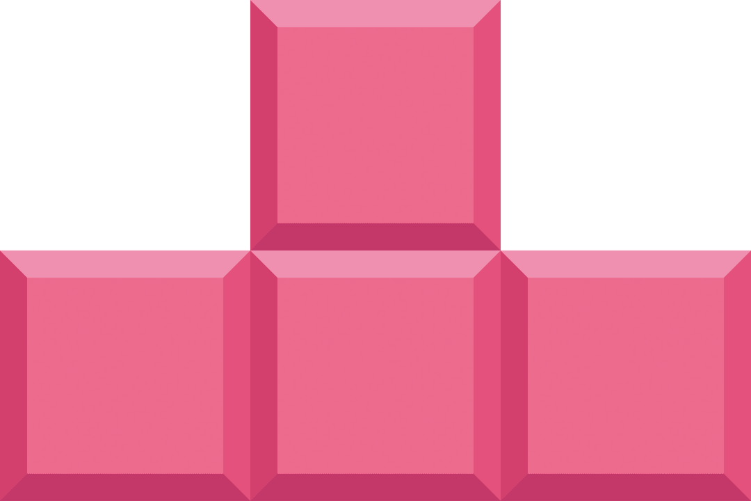 Pink Geometric Cubes on Transparent Background for Mock Up Design