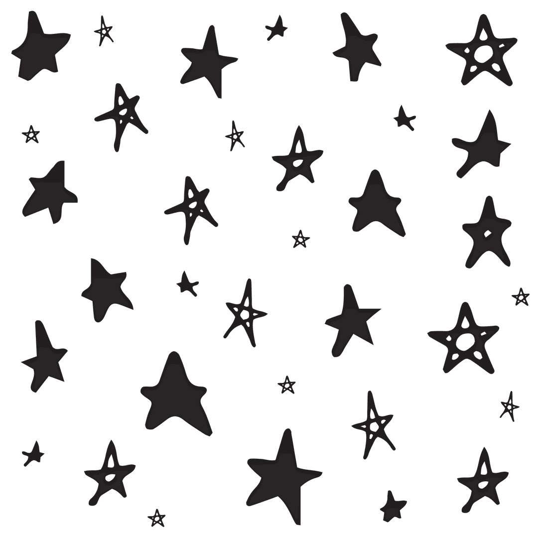 Black Stars on Transparent Background Sage for Visual Design