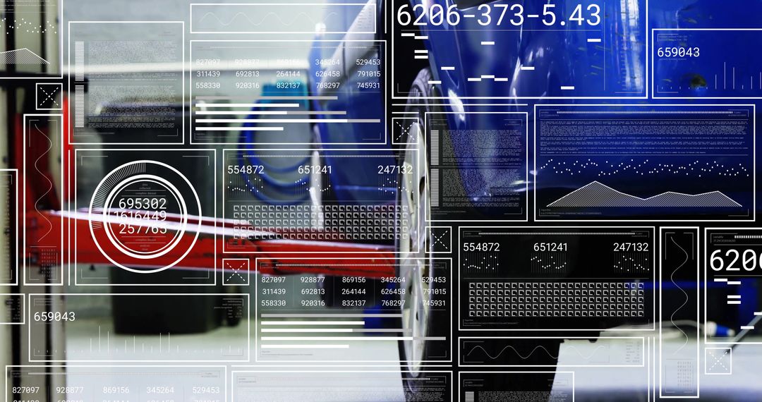 Vehicle Wheel Overlayed with Data for Automotive Technology