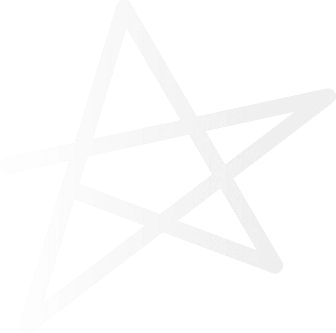 Abstract Geometric White Pentagram on Transparent Background