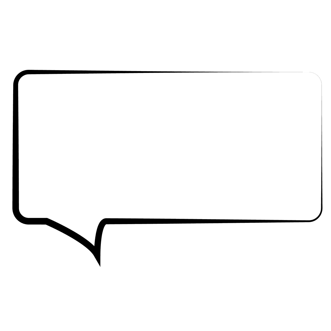 Transparent Spear-Shaped Speech Bubble Icon with White Fill