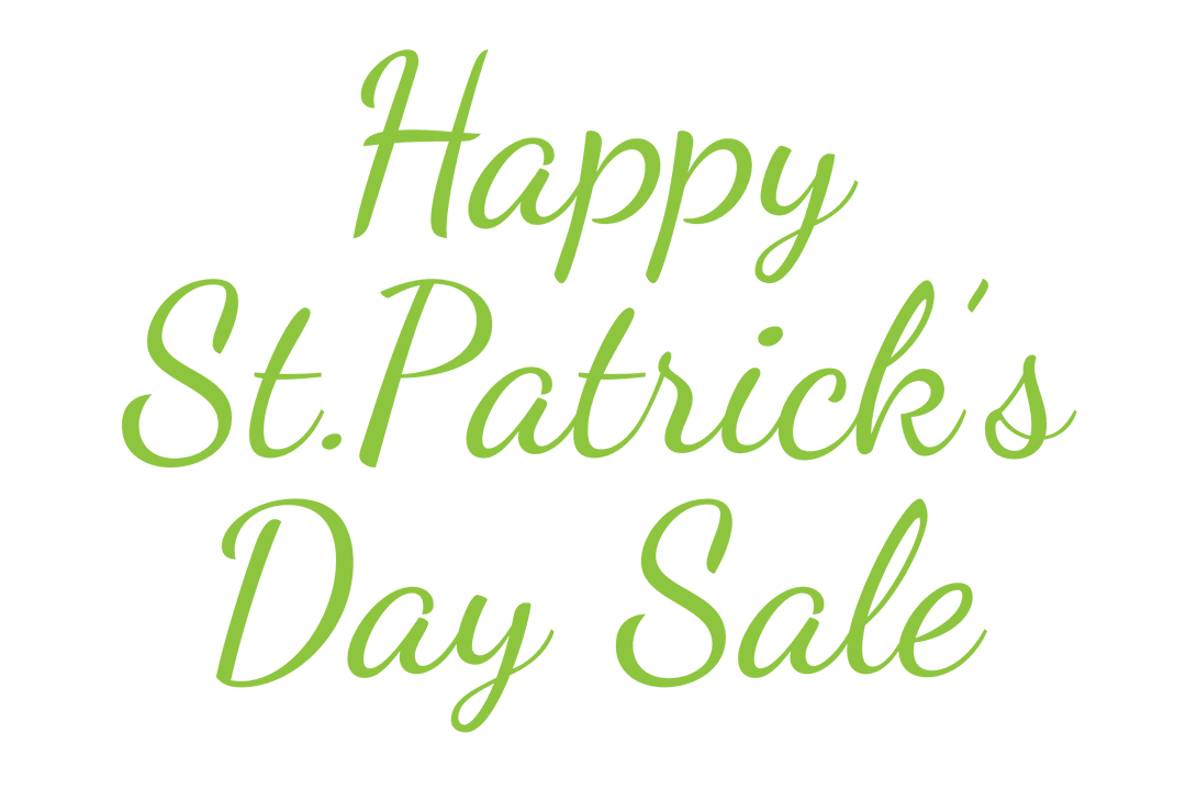 Happy St. Patrick's Day Sale Text with Transparent Background