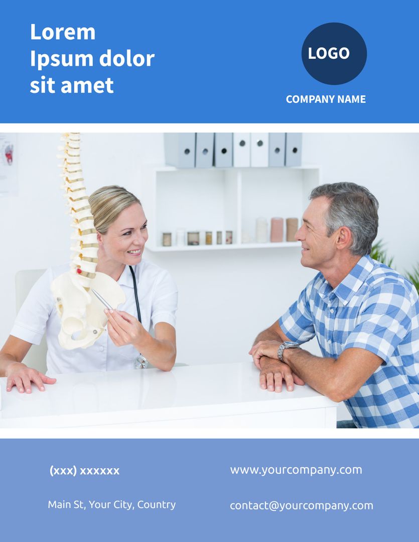 Healthcare Professional Discussing Spinal Health with a Patient in a Medical Office - Download Free Stock Templates Pikwizard.com